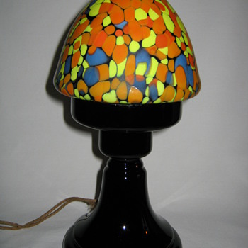 Czechoslovakia art glass Boudoir Lamp 1920's 1930's Ruckl production Satin finished Shade - Art Glass