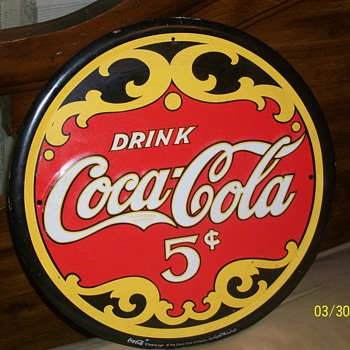 Antique Vintage 5cent Coca-Cola Sign 