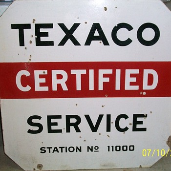Double Sided Porcelain Texaco