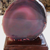 Geode Bookend Amethyst Purple color, On Wood pedestal 5" X 5" Amazing Color You know what is it??