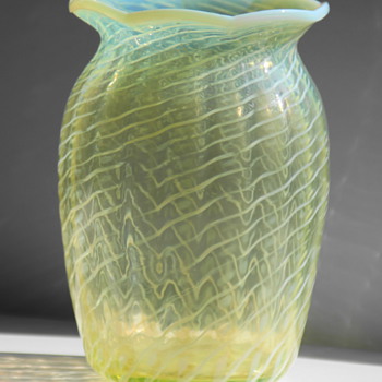 John Walsh Walsh Vaseline Glass Vase - Art Glass