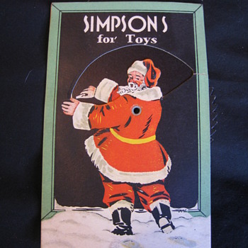 Vintage Simpsons Christmas Postcard with Spinner