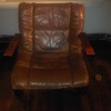Circa 1970s Danish Leather Lounge "S" frame Chair
