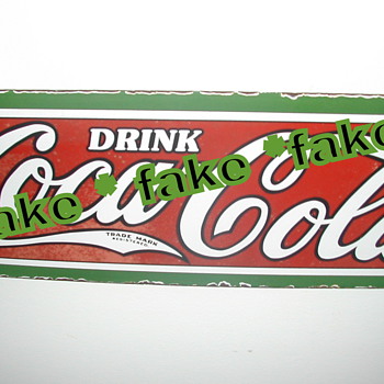 1927 "Drink Coca-Cola" Porcelain Sign (FAKE)