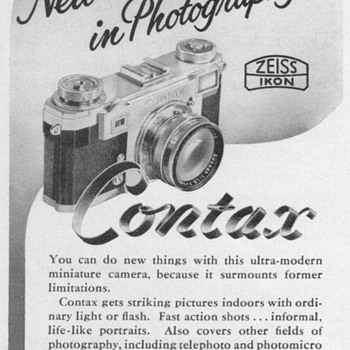1953 - Zeiss Ikon "Contax" Camera Advertisement - Advertising