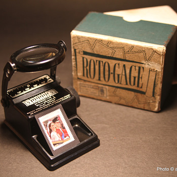 Roto-Gage, the stamp collector's vintage collectible gadget - Stamps