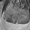  1940's Kosta Boda Sweden Art Glass Engraved Butterflies Crystal Vase Scandinavian