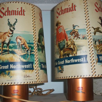 Set of vintage motion SCHMIDT beer lamps LES KOUBA , very cool!