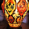 Vintage 1/2 Camel Skin Lamp,  Top Missing,  Old SHAZAD Plug from???