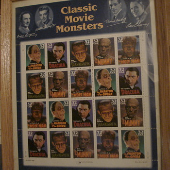 "Classic Movie Monsters" uncut sheet of stamps - Stamps