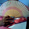 JAPANESE HAND FANS WITH SILK COVER