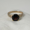 Round Garnet and Gold Ring