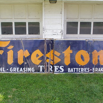 1940s Firestone Porcelain Sign - Petroliana