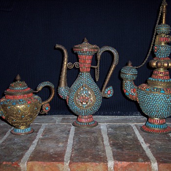 My beautiful set of Tibetan Tea Pots and a ?? - Asian