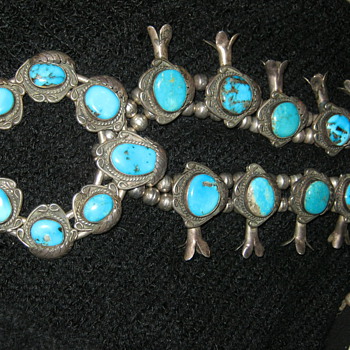 Sterling Silver Turquoise Squash Blossom