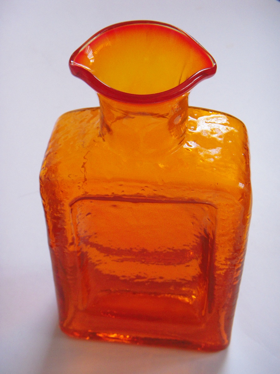 Large Orange Glass Vase/BottleAmerican//Scandinavian? Collectors Weekly