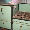Stove and oven the old turquoise color I think do not really know what color it is.  Even has the oven grades 