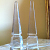 Pair of Baccarat Louxor Crystal Obelisk