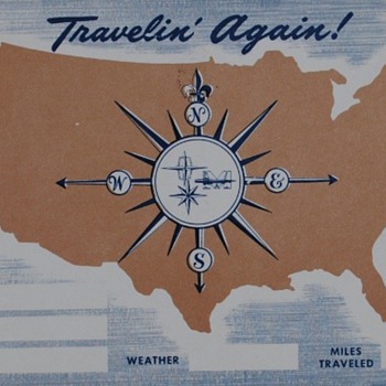 Help with a Litho in USA postcard, please: looks to be a sort of travel log postcard - Postcards