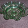 Anchor Hocking green fluted ring bowl