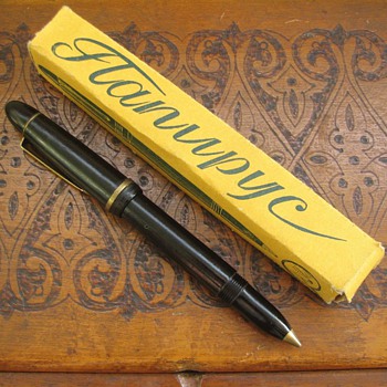 Vintage Ball Point Pen Brass Point Bakelite Barrel and Cap Rare Fixed Ink Tank