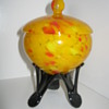 Czechoslovakia Glass Strutted Covered Candy Dish's Kralik