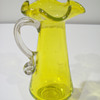 Yellow Handblown Glass Pitcher
