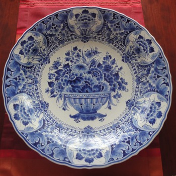 Large Delft blue porcelain plate 