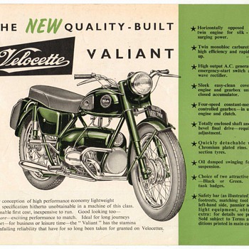 1958 Velocette Valiant Advertising Flyer