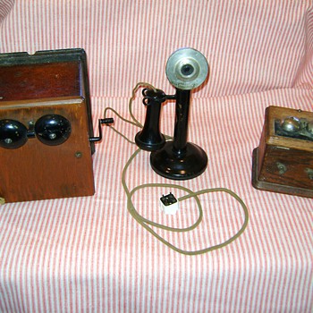 Western Electric Candlestick Telephone 323W with 2 ringers. 