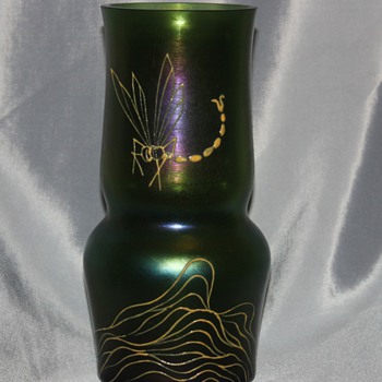 Dragonfly Vase - Art Glass