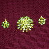 Two-tone Green Rhinestone Brooch and Earrings