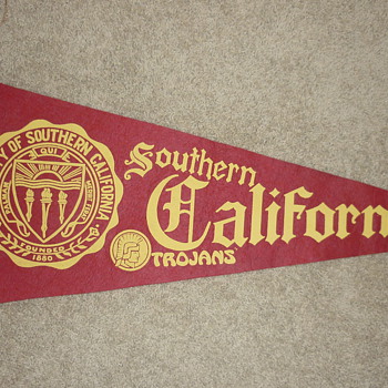 Vintage felt U.S.C. pennant