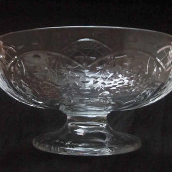 Fostoria Cut Baroque Center Bowl with Candle Holders - not etched - Glassware