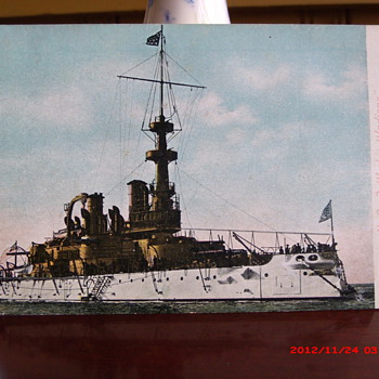 Post Card of U.S. Battleship "Indiana" Number 1
