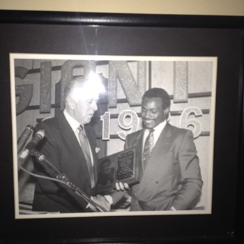 Walter Payton being presented the Giant Award by my grandfather