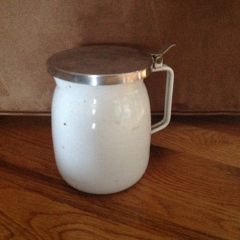 White enamel jug