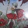 Leaf painted oil or acrylic signed C.M.Barker Fairy