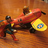 1940 Louis Marx Superman Rollover Plane Wind-Up Toy With Original Box...
