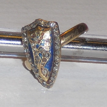 Tiffany semic precious and enamel gold ring - Art Nouveau