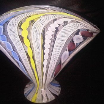 Italian cane glass vase/ How old? - Art Glass
