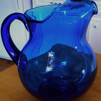 Blenko Cobalt Pitcher of Unknown Age - Art Glass