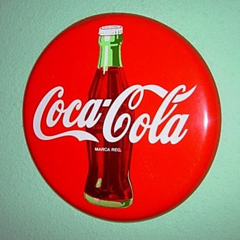 Coca-Cola button sign - Coca-Cola