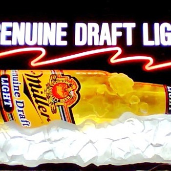 Miller Light MGD Lighted 3D Beer Sign! - Breweriana