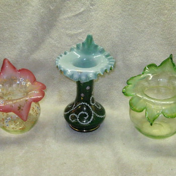 3 BOHEMIAN JACK IN THE PULPITS  - Art Glass