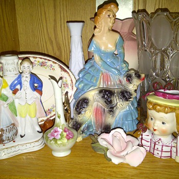 Chalk Southernbell and dog - Art Pottery