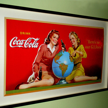 1944 Coca-Cola Cardboard Display Sign