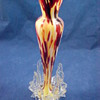 Antonin Ruckl & Sons Bohemian Oxblood Red, White, and Yellow Glass Vase and 1895 Hosch Catalog