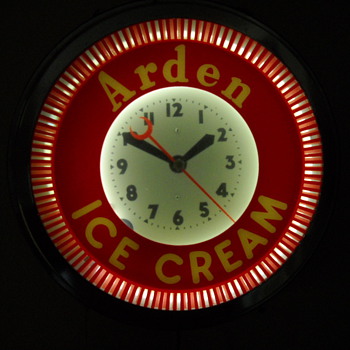 Vintage Arden Dairy Ice Cream Spinner CLock