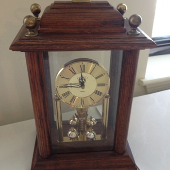 Wood Clock West Germany Quartz "PEARL" Brand Spinning Pendulum Haller W993 - Clocks
